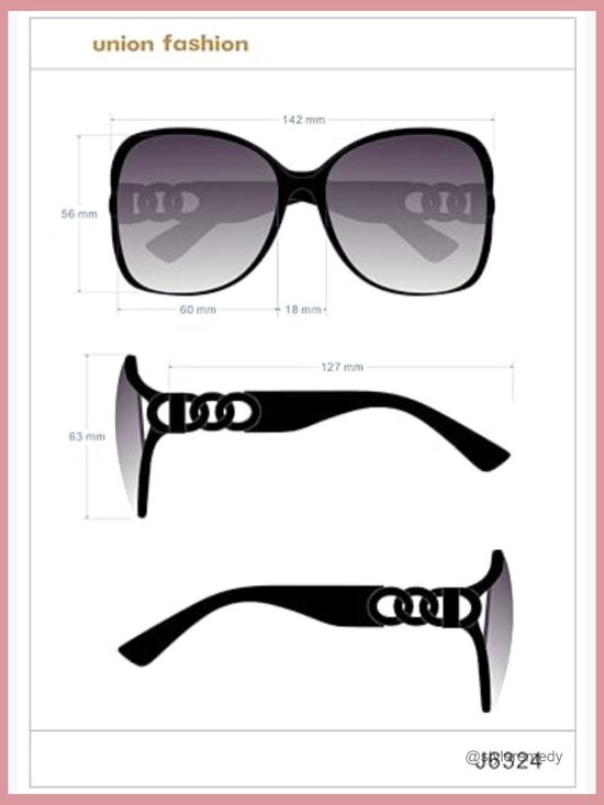 Oversized Square Sunglasses with UV400 Protection, Plastic Frames